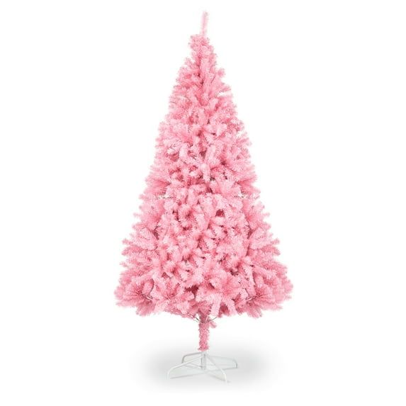 7ft Pink Artificial Christmas Trees, 1400 Tips Christmas Tree, Indoor Outdoor Christmas Decoration for Home Party Office
