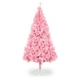 7ft Pink PVC Christmas Tree with 1400 Realistic Branches, Durable Iron