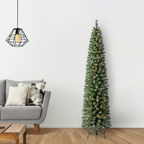 7ft. Pre-Lit Pencil Artificial Christmas Tree - Clear Lights by Ashland ...