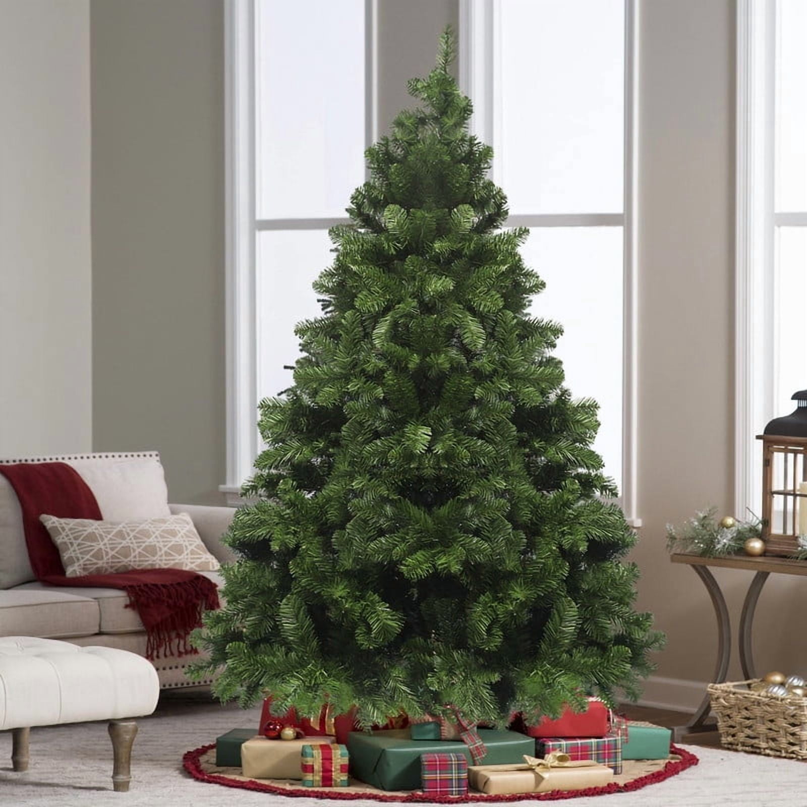 7ft Pre-lit Christmas Tree, Holiday Artificial Classic Spruce Christmas ...