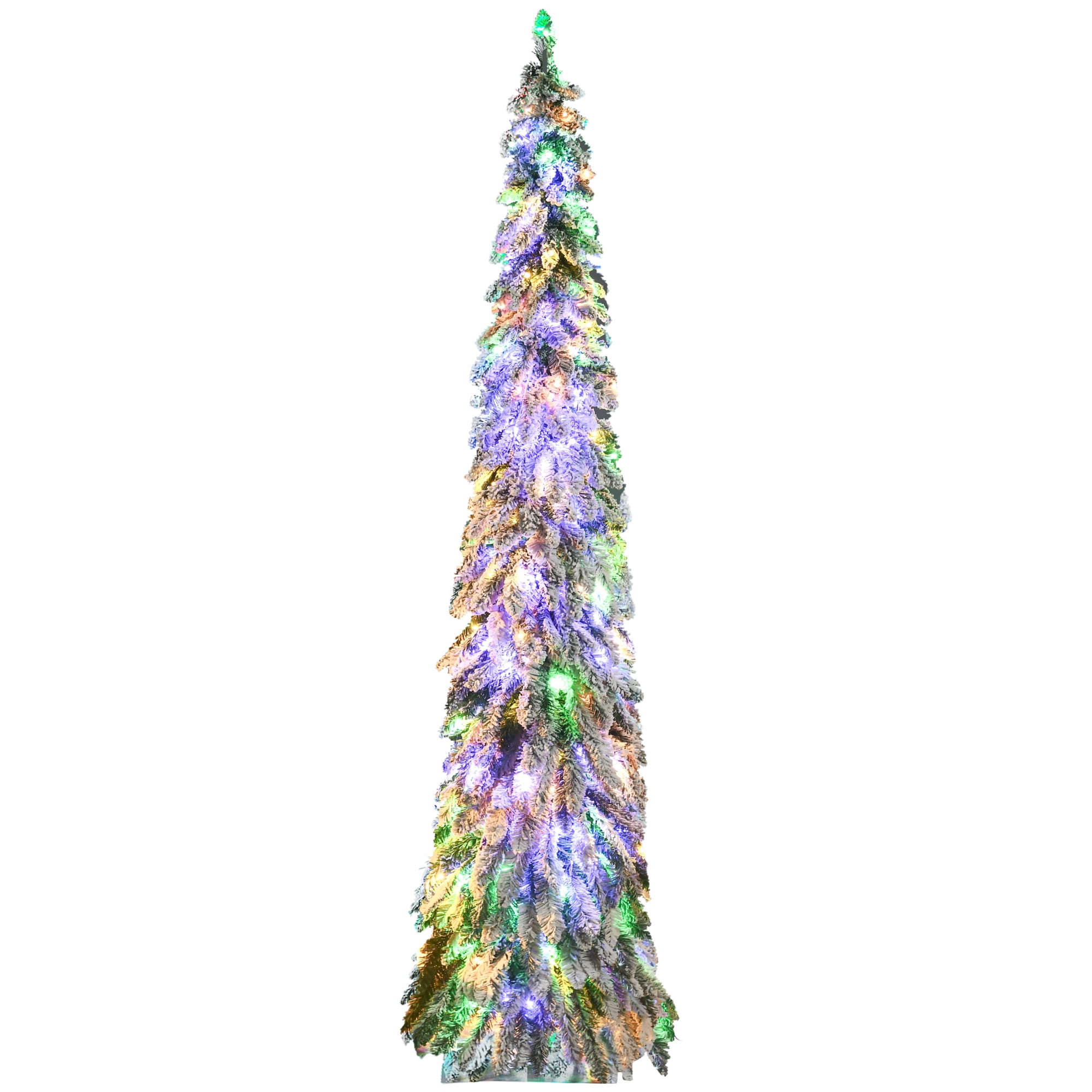 7ft Prelit Snow Flocked Christmas Tree with 350 LED Lights 534 Tips Easy Assembly Indoor Decor