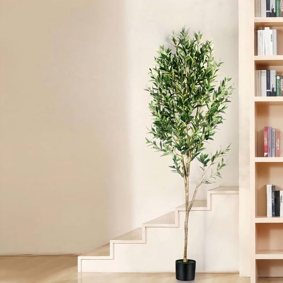 7ft Premium Artificial Olive Tree, Large Lifelike Faux Olive Tree for Office and Home Decor