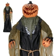 7ft Pumpkin Man Animated Animatronic Decoration Creepy Halloween w/ Pre-Recorded Screaming Ktaxon