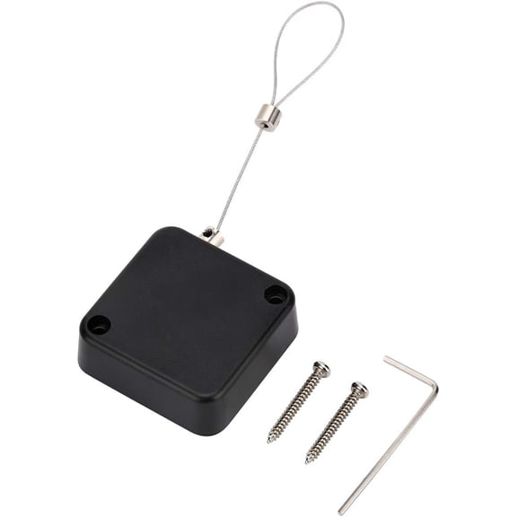 7ft Retractable Cable Hardware Lock for Pad Mobile Phones, Tablets Showroom, Gaming Controller Other Hardware Showroom and TV, DVD Remote Control Tether(Black 1Pack)