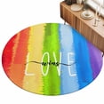 7ft Round Rug Rainbow Area Rugs for Living Room Bedroom Washable Non ...