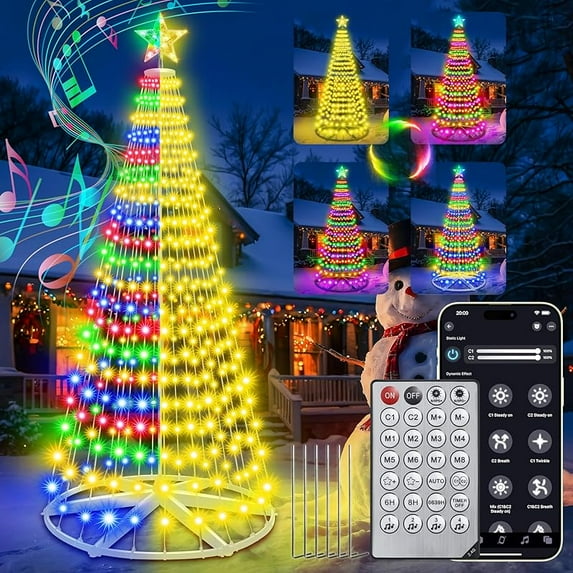 7ft Smart Pre-lit LED Cone Christmas Tree - 30+ Modes 391 Color ...