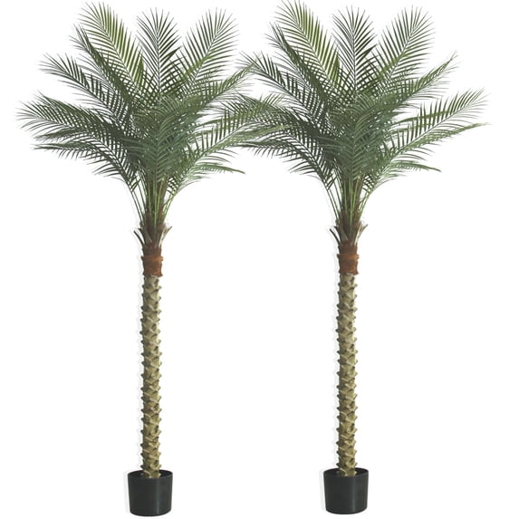 Real Tree Perfect Shape 7ft Tall Artificial Palm Tree for Outdoor Indoor Decor, Large Faux ...
