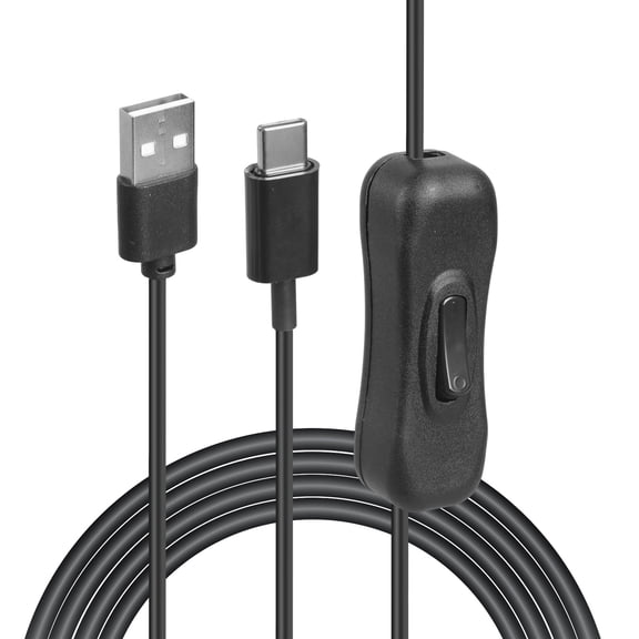 7ft USB to Type C Extension Cable with Switches Power Charging Cable Adapter Connector 2m Cable for LED Lights & 5V Fan