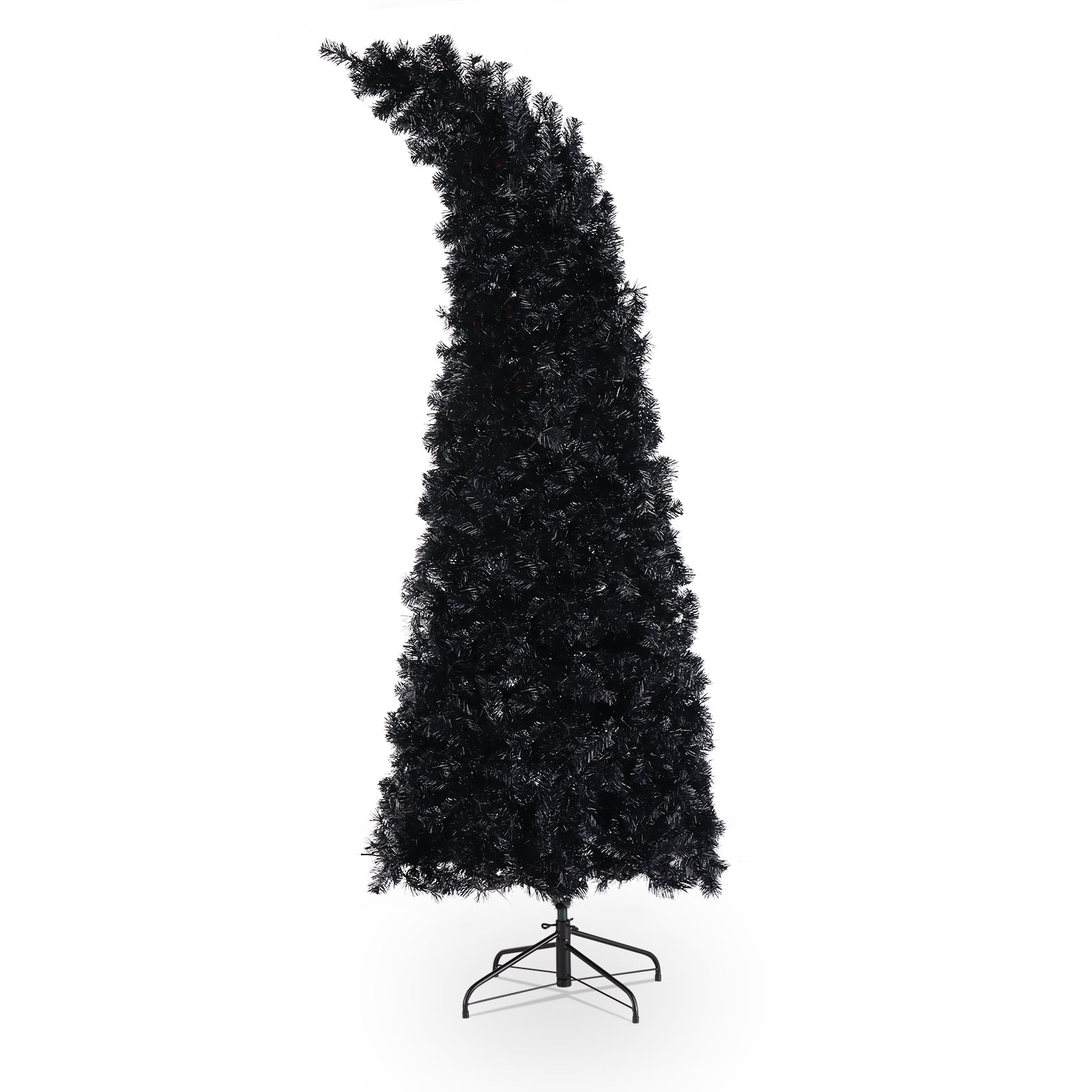 7ft Wizard Hat Shape Automatic Christmas Tree 1050 PVC Branches, 400 LED Lights 10 Functions with Iron 4-Leg Base Remote