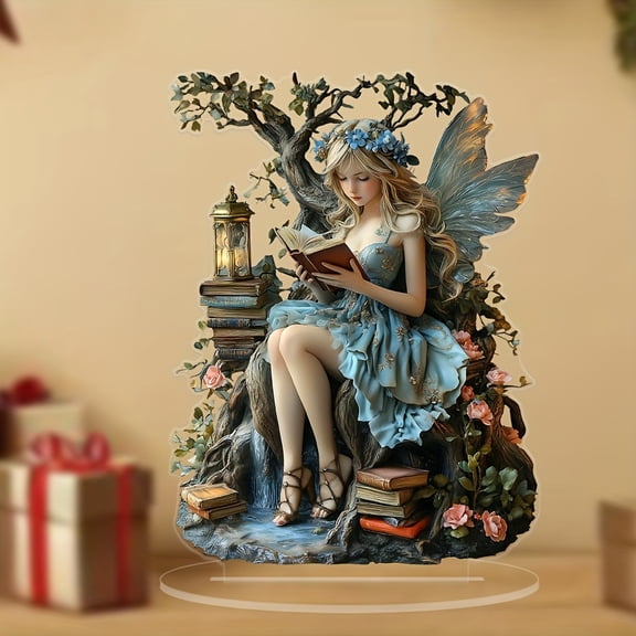 7in Acrylic fairy Tale Angel Elf Can Stand Tabletop Decoration Home Office Club cafe Decoration Friend Birthday Gift Po Props