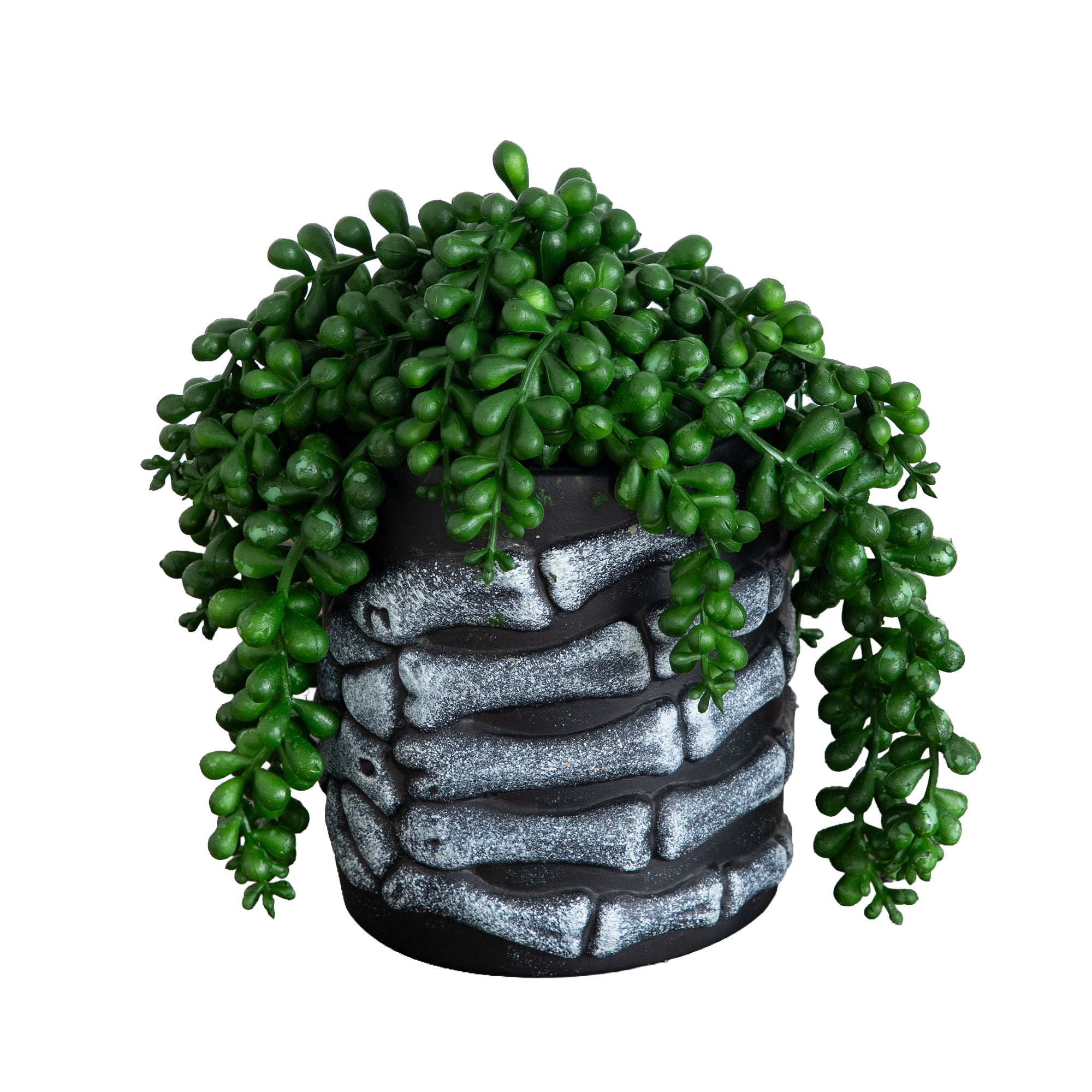 7in. Artificial Halloween String of Pearls in Skeleton Hand Planter
