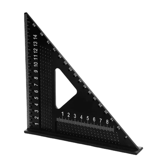 7in Carpenter Square Metal Triangle Ruler 45/90 Degree Aluminum Alloy Rafter Square Architect Ruler Carpenter Tool