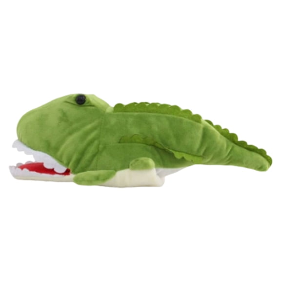 7in Crocodile Hand Puppet, Soft Fabric Alligator Glove Toy, Interactive Storytelling Animal Puppet, Role Play Plushie, Movable Mouth Crocodile Figurine Prop
