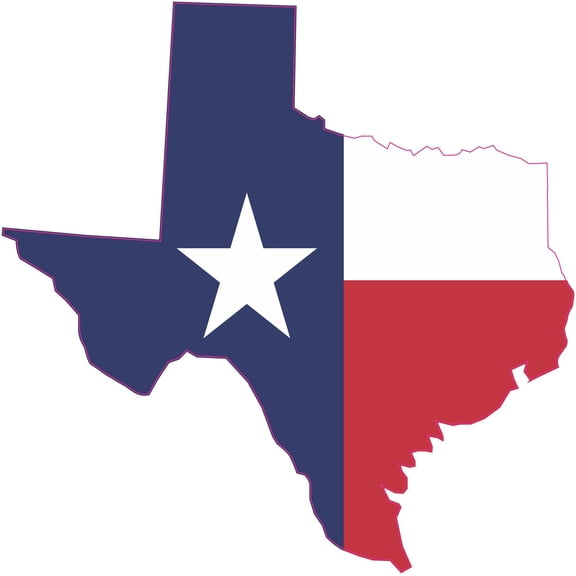7in x 7in Die Cut Texas State Flag Bumper Sticker Vinyl Window Decal