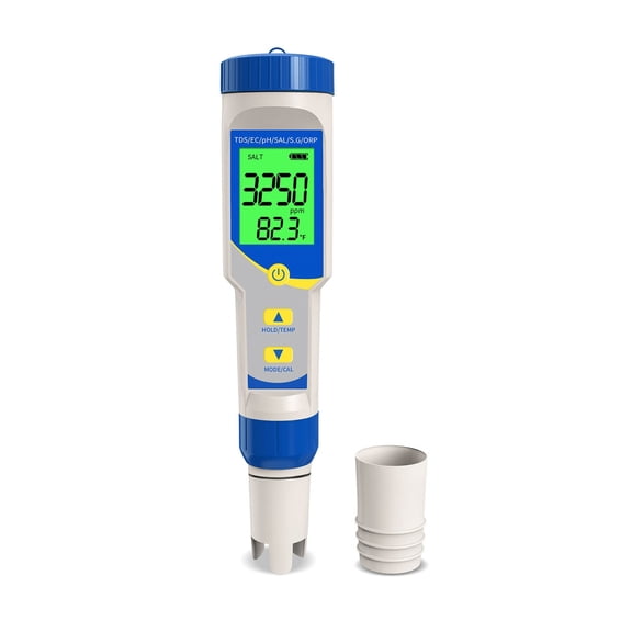 7in1 PH Meter 0.01 Resolution High Precision TDS EC ORP Ppm Tester Salimeter for Pool