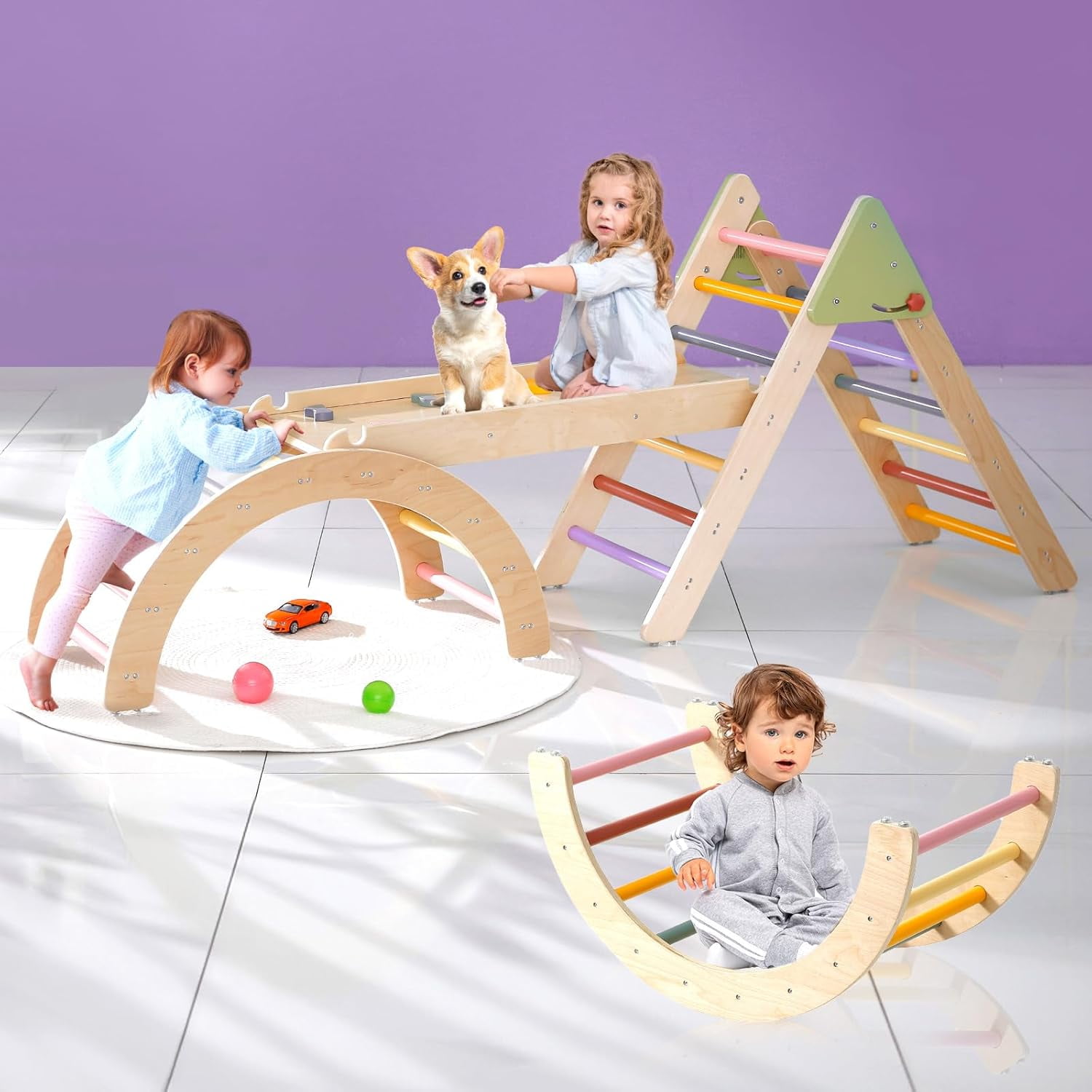 Pikler Triangle Climbing Set