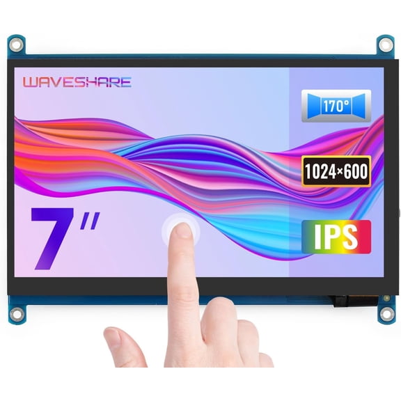 7inch Capacitive Touch Screen LCD Compatible with 5/4B/3B+/3A+/2B/B+/A+/Zero/Zero W/WH/Zero 2W CM3+/4 Series Boards 1024600 Resolution HDMI IPS Supports Windows