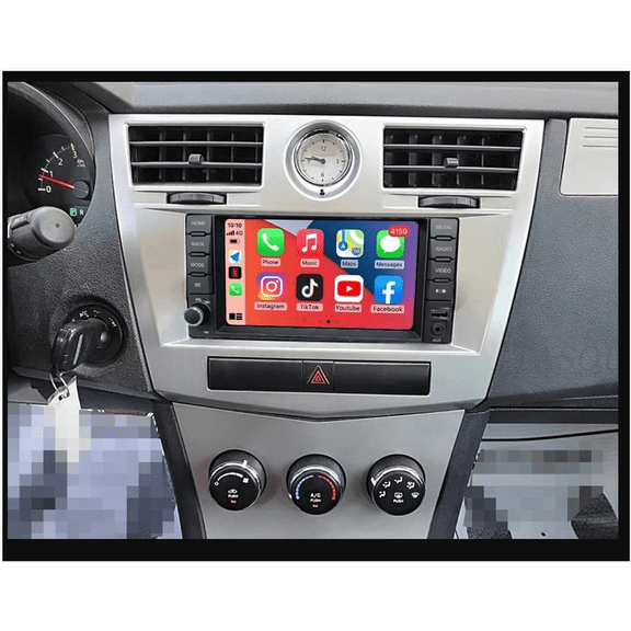 7inch Car Radio Stereo Android 14 2+64G for Chrysler Sebring 2007-2010 Compass 2009-2017 and More with Carplay Android Auto GPS Navigation Car Player Bluetooth WiFi FM SWC Mirror Link Split Screen