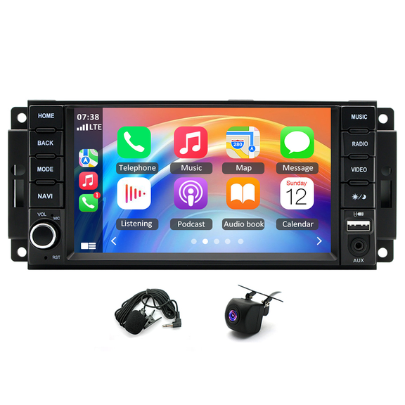 Car Stereo Head Unit with 2+64G, Android 14 | GPS Navigation, Carplay, Android Auto, Bluetooth, WiFi, SWC, Mirror Link, Split Screen | Fit 2007-2010