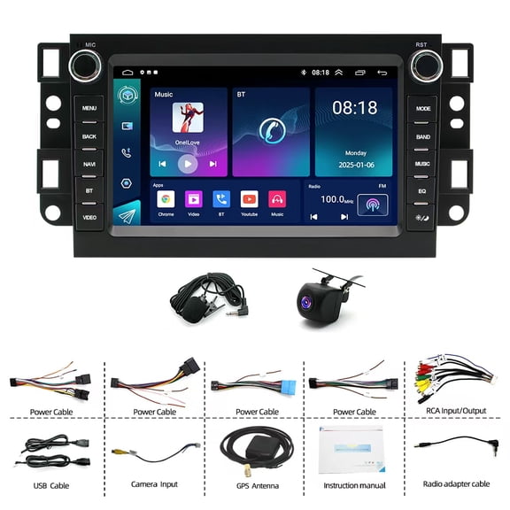 7inch Car Stereo Radio Android 14 DAB+ Car Player with Carplay and Android Auto RDS/FM WiFi Bluetooth GPS Navi Head Unit 2GB+64GB for Chevrolet Aveo 2002-2011, CAPTIVA 2006-2011
