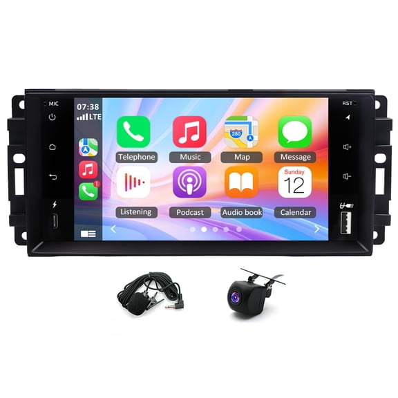 7inch Car Stereo Radio Android 14 GPS Navi Head Unit for Jeep Avenger 2008-2014 for Grand Cherokee 2005-2011 and More Car Player with Carplay Android Auto WiFi Bluetooth SWC 4+64G