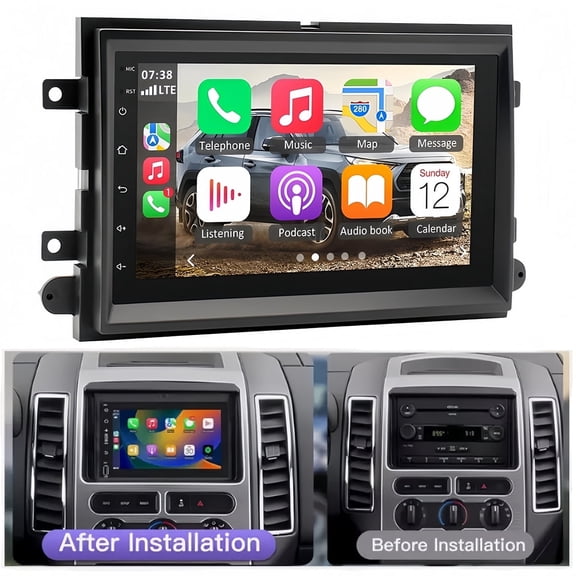 7inch Car Stereo Radio Car-play GPS Navigation Compatible for Ford F150 F250 2004-2014 Android 15 Built-in Wireless Carplay Android Auto,Bluetooth Wifi FM/RDS SWC + AHD Reverse Camera Mic