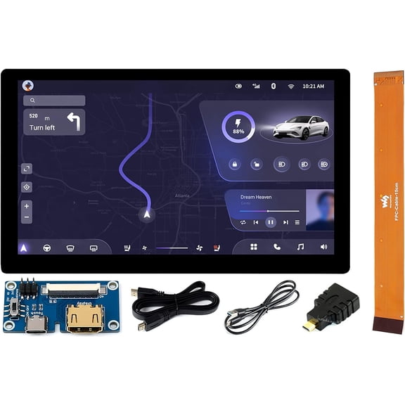 7inch IPS Capacitive Touch Display 1024x600 Pixel, Integrated Thin and Light LCD with Adapter Board, for /Jetson Nano/Windows/PC, Support Windows/Linux/Android