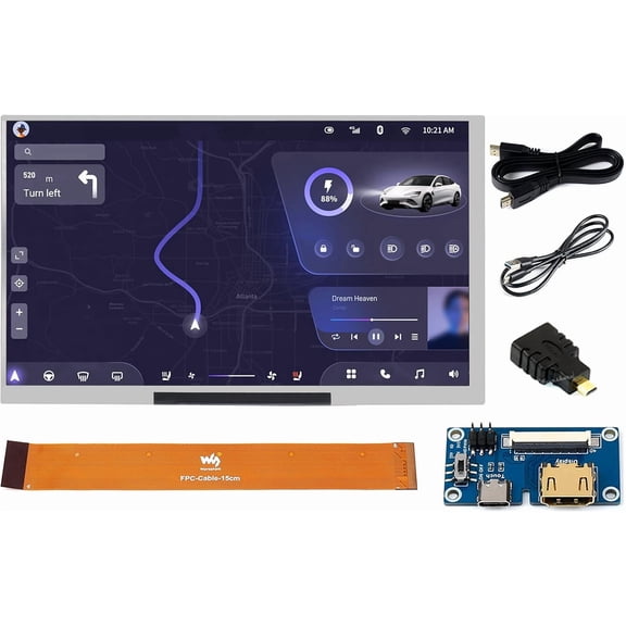 7inch IPS Display 1024x600 Pixel, Integrated Thin and Light LCD with Adapter Board, for /Jetson Nano/Windows/PC, Support Windows/Linux/Android (No Touch Screen)