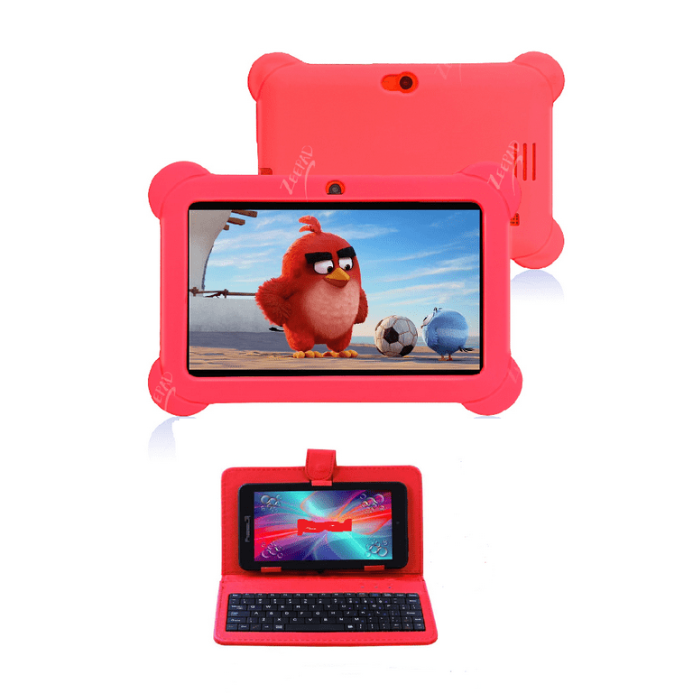 7inch Kids Android Tablet 16GB Hard Drive 1GB RAM Wi-Fi Camera Bluetooth  Play Store Apps Games with Keyboard-Red