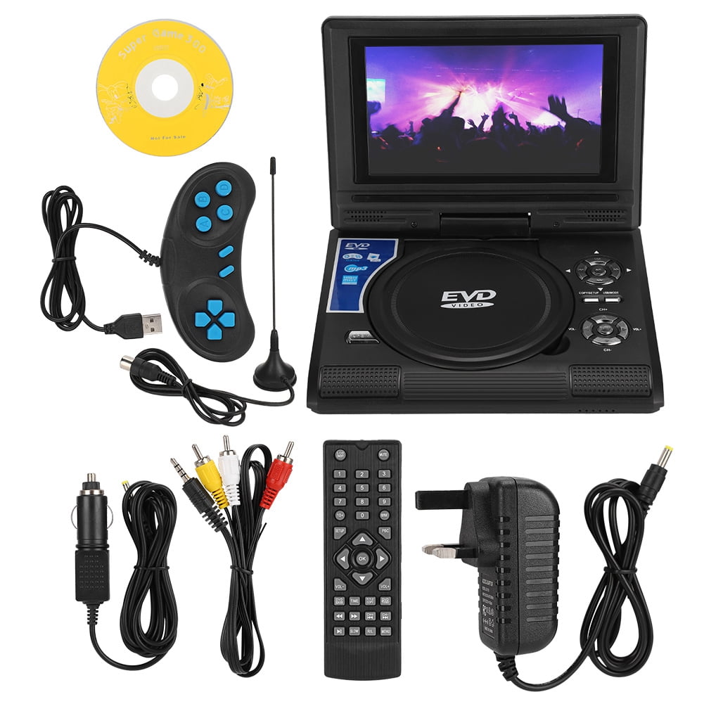 7inch Portable DVD DVD-RW CD CD-R/RW EVD VCD Player with Remote