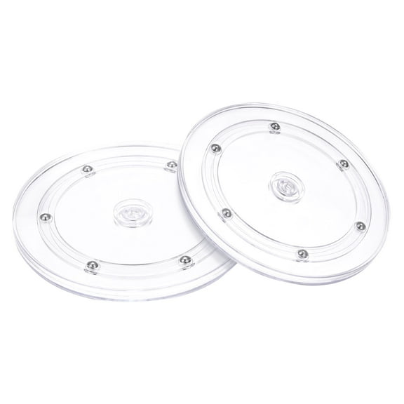 7inch Rotating Swivel Stand with Steel Ball Lazy Susan Base Turntable Clear 2pack