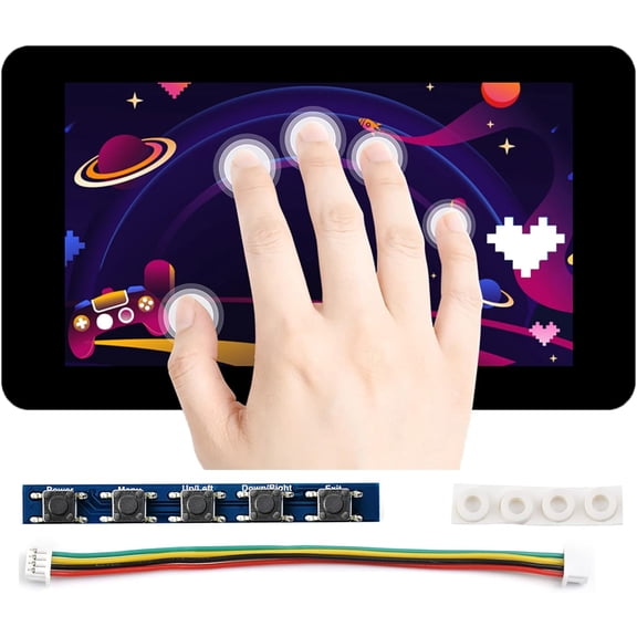 7inch Touch Display LCD with IPS Display Expansion Board for Zero/Zero W/Zero WH/Zero 2W/ 2WH, 5-Point Capacitive Touch 1024600 Screen 170 Viewing Angle