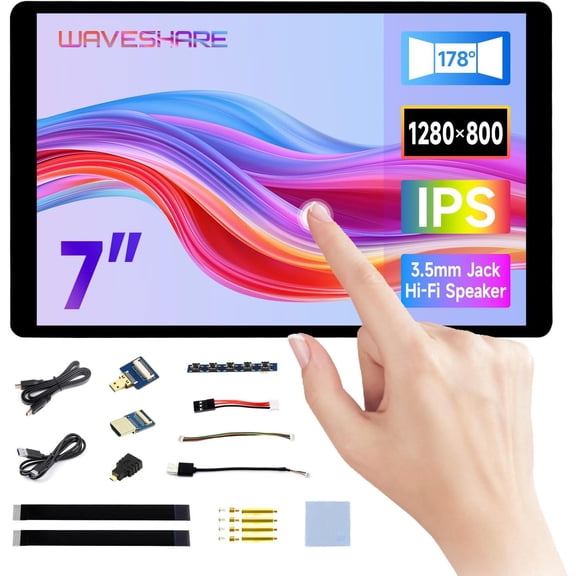 7inch Wide Color Gamut Capacitive Touch Display, Compatible with 5/4B/3B/Zero/Zero W/Zero 2W/Pico/Pico, Supports Windows 11/10/8.1/8/7 and Jetson Nano/TX2/Xavier N/Orin