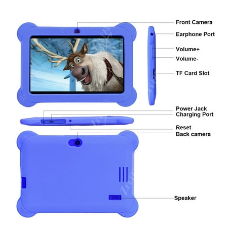 7inch Zeepad Quad Core Cortex A7 Android 4.4 KitKat Capacitive Touch Screen 4GB Dual Camera WIFI Bluetooth Capable Tablet PC- Blue