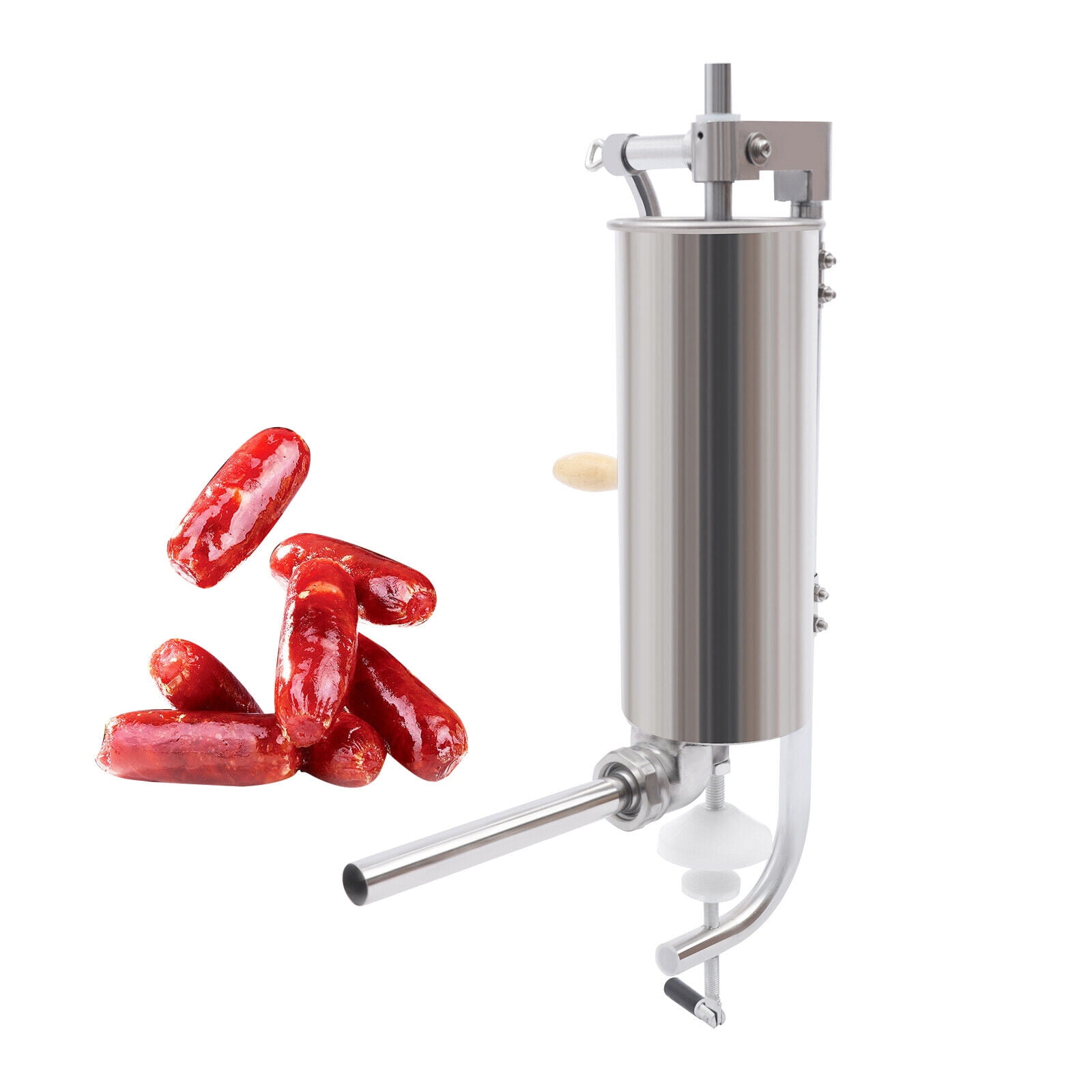 7lb 3L Sausage Stuffer 2 Speed Vertical Stainless Steel Meat Filler Salami Maker 3L Commercial
