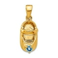 thumbnail image 1 of 7mm 10k Solid Gold 3-d December Simulated Stone Engraveable Small Shoe Charm Pendant Necklace for Women, 1 of 2