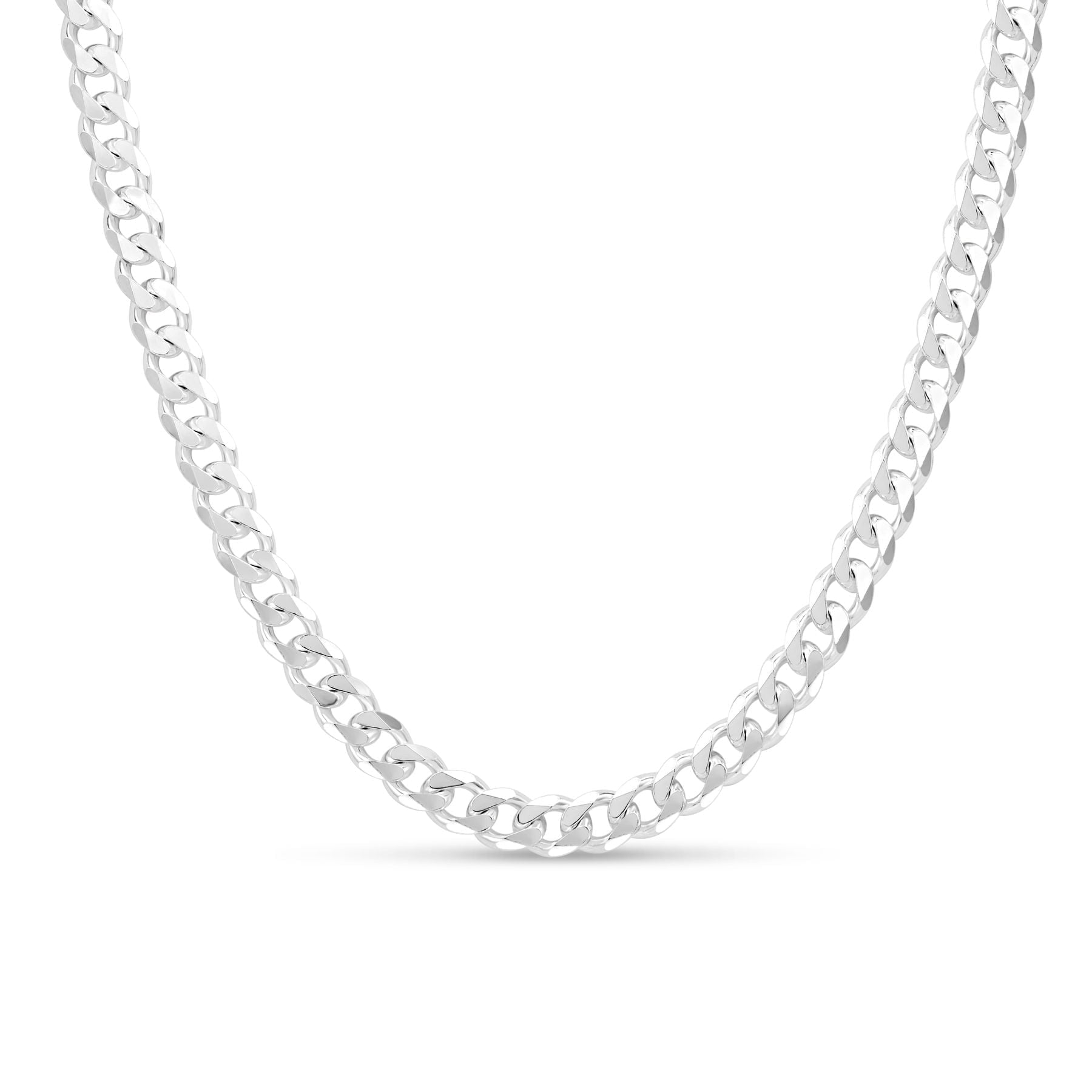 Men's 925 Sterling Silver 7.5mm Cuban Chain Necklace, 20