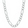 thumbnail image 1 of 7mm .925 Sterling Silver Diamond-Cut Flat Figaro Choker Chain Necklace, 16 inches, 1 of 7