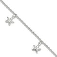 thumbnail image 1 of 7mm 925 Sterling Silver Sea shell Nautical Starfish Dangles Plus 1 Inch Extension Anklet 10 Inch Anklet for Women, 1 of 2