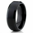 thumbnail image 1 of 7mm Black Titanium Wedding Band Titanium Wedding Anniversary Ring Engagement Band, 1 of 3