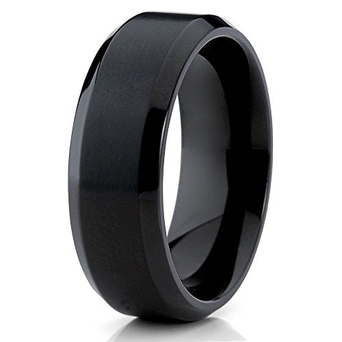 Stella | Black Titanium Solitaire Ring | Titanium Rings