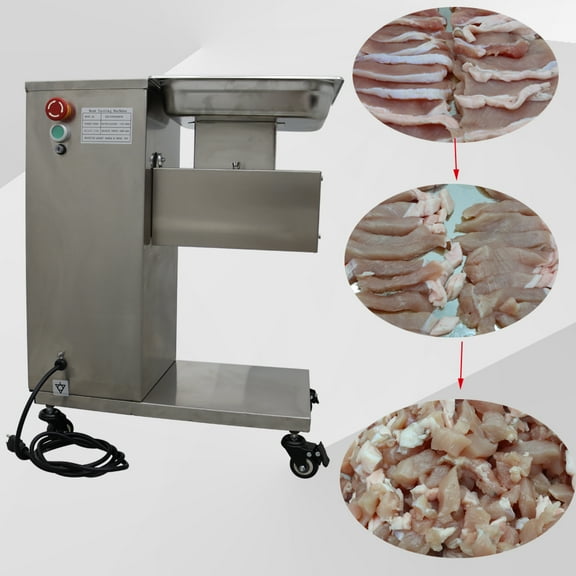 7mm Blade Commercial Fresh Meat Cutting Machine Steak Beef Pork Slicer Cutter Shredder Chopper 110V 1100lbs/h QE Type