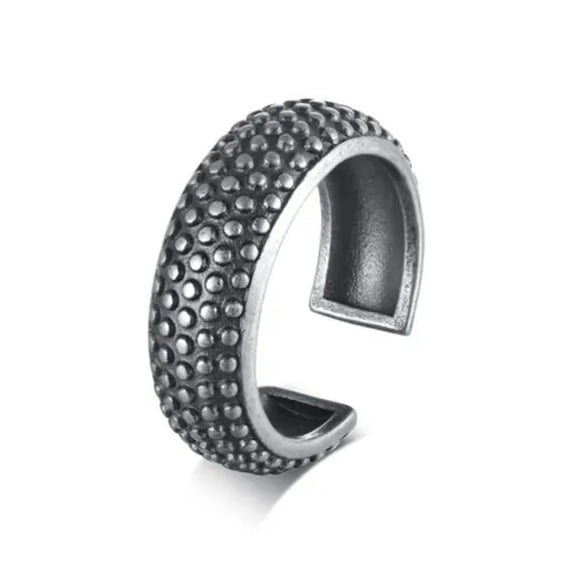 7mm Casting Opening Band Stainless Steel Women's Ancient Silver Ring Size 6-12