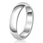 TIONEER 7mm Classic Sterling Silver Plain Wedding Band Ring