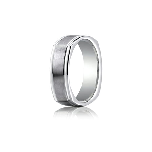 7mm Comfort-fit Satin-finished Four-sided Carved Design Band