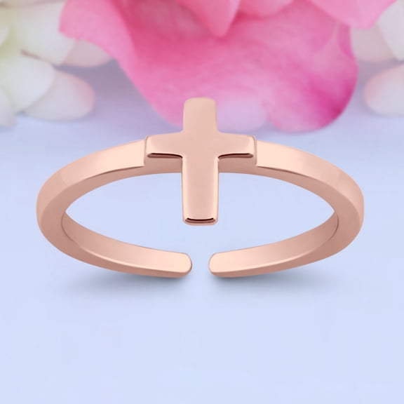 7mm Cross Toe Band Ring 925 Sterling Silver Thin Adjustable Stylish Rings For Women