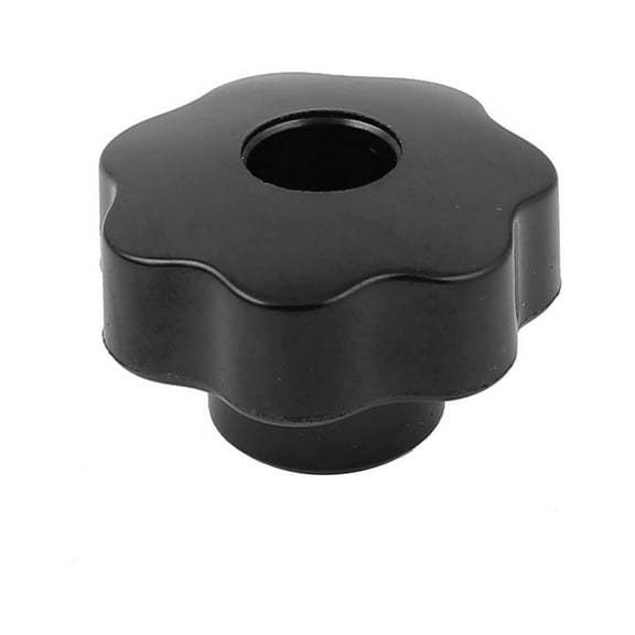 7mm Dia Female Thread Through Hole Star Head Screw Clamping Knob Grip Black