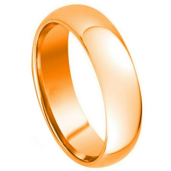 7mm Domed Rose Gold Plated High Polish Wedding Band Ring For Men Or Ladies