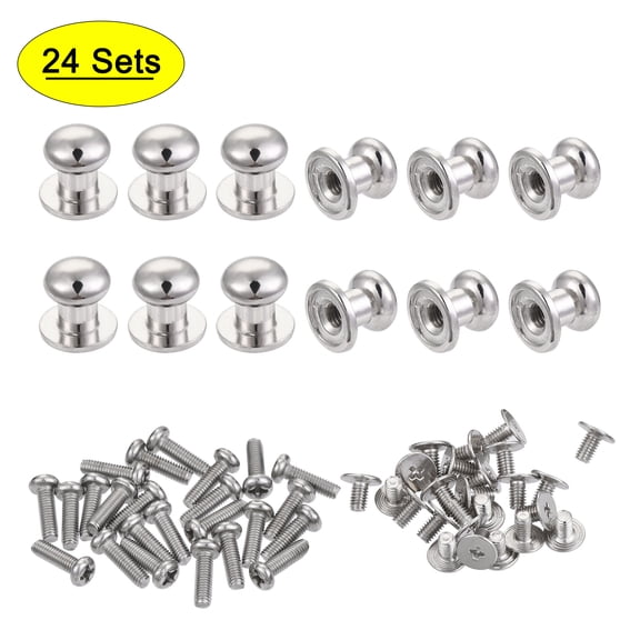 7mm Head Dia. Knobs Pull Handle Zinc Alloy Silver Tone 24Pack