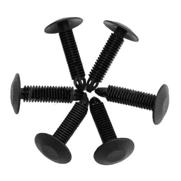 7mm Hole Plastic Rivets Fastener Push Clips Black for Car Auto for 20Ps